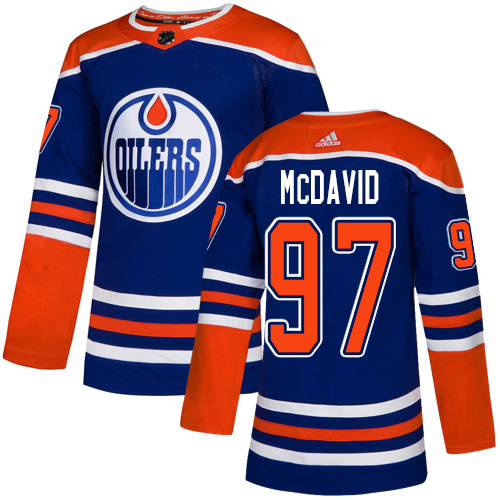 Men's Adidas Edmonton Oilers #97 Connor McDavid Royal Blue Stitched NHL Jersey